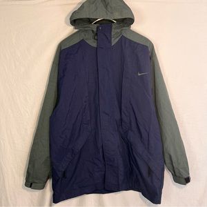 Nike Men’s Size Large Coat Green Blue Water Repellent Warmth
